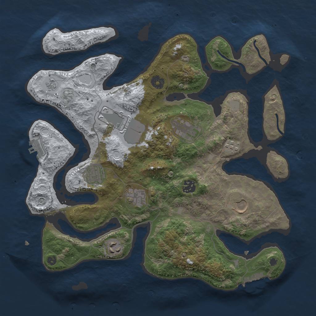 Rust Map: Procedural Map, Size: 3500, Seed: 226565, 17 Monuments