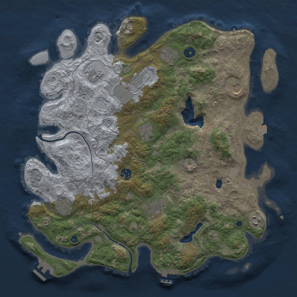 Rust Map: Procedural Map, Size: 4000, Seed: 5095174, 16 Monuments