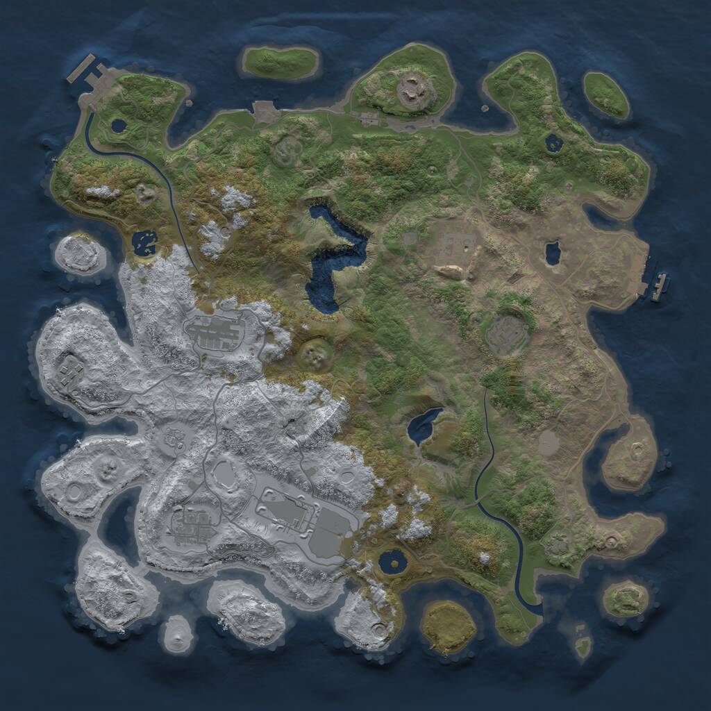 Rust Map: Procedural Map, Size: 4000, Seed: 5271733, 14 Monuments