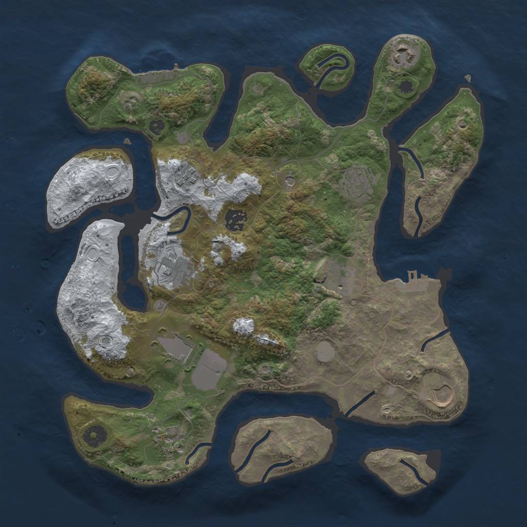 Rust Map: Procedural Map, Size: 3500, Seed: 1907430, 17 Monuments