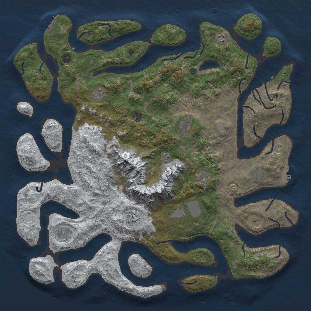 Rust Map: Procedural Map, Size: 5000, Seed: 72540585, 20 Monuments