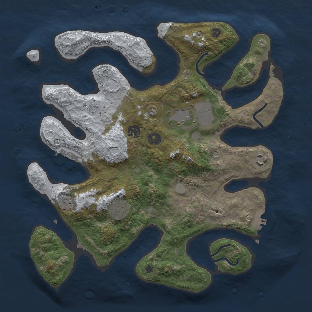 Rust Map: Procedural Map, Size: 3500, Seed: 764869, 14 Monuments