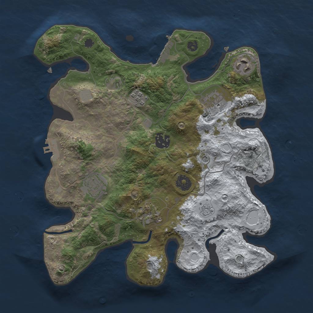 Rust Map: Procedural Map, Size: 3000, Seed: 115684898, 15 Monuments