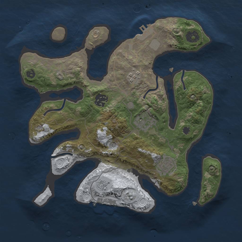Rust Map: Procedural Map, Size: 2800, Seed: 1865421436, 13 Monuments