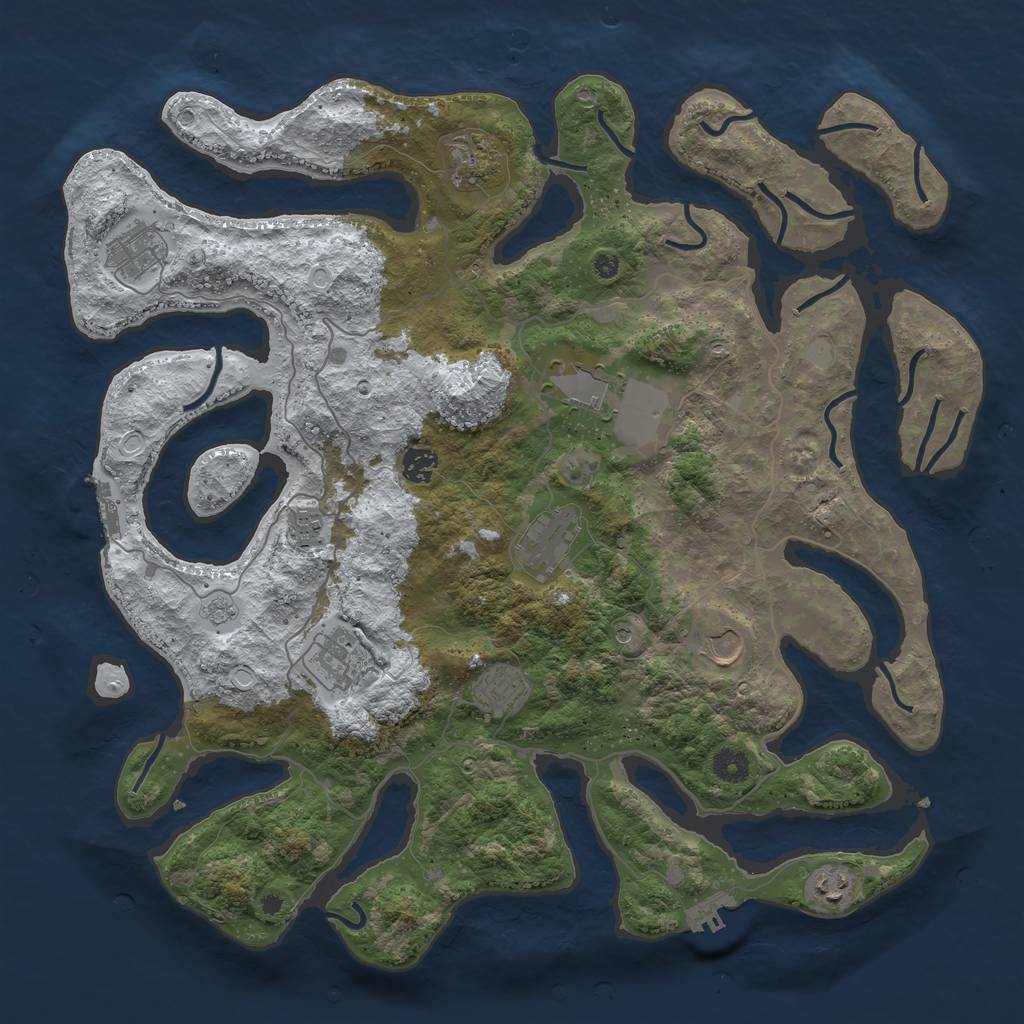 Rust Map: Procedural Map, Size: 4250, Seed: 17105, 19 Monuments