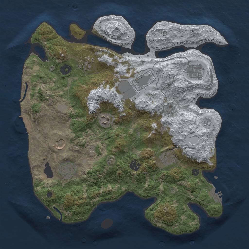 Rust Map: Procedural Map, Size: 3500, Seed: 6268062, 17 Monuments