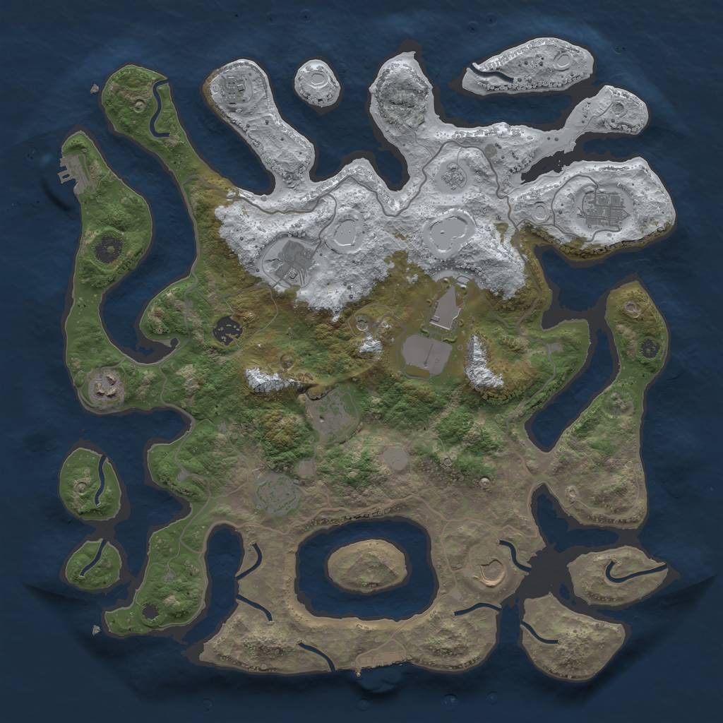 Rust Map: Procedural Map, Size: 4000, Seed: 2926900, 18 Monuments