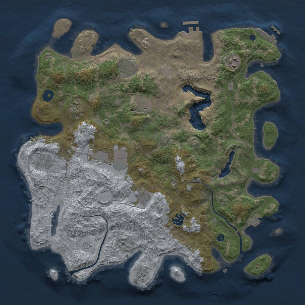 Rust Map: Procedural Map, Size: 4000, Seed: 640662, 15 Monuments