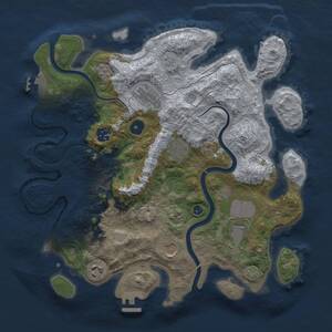 Thumbnail Rust Map: Procedural Map, Size: 3500, Seed: 1358668305, 13 Monuments