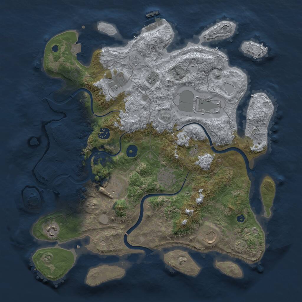 Rust Map: Procedural Map, Size: 3800, Seed: 1578392, 13 Monuments