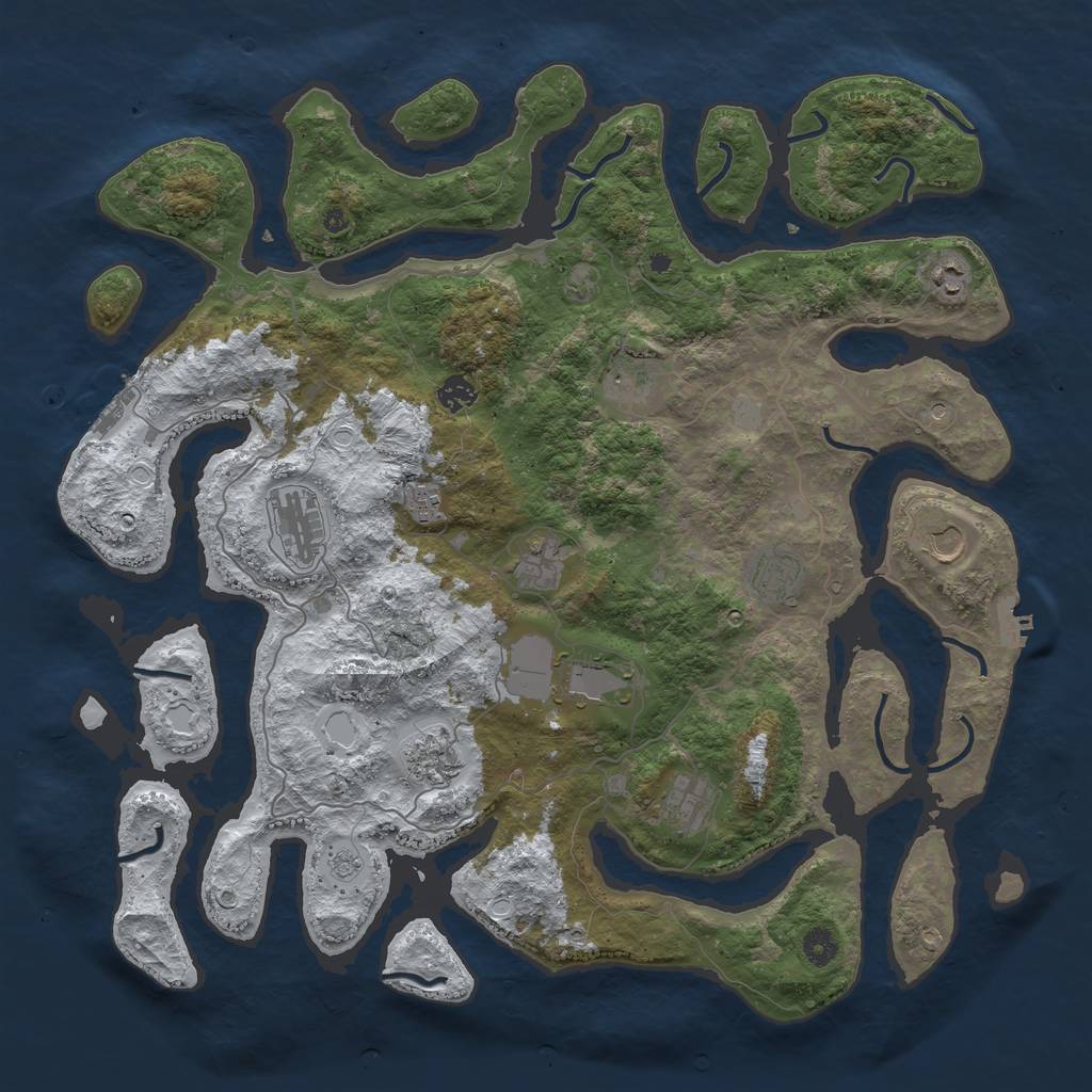 Rust Map: Procedural Map, Size: 4500, Seed: 5924318, 20 Monuments