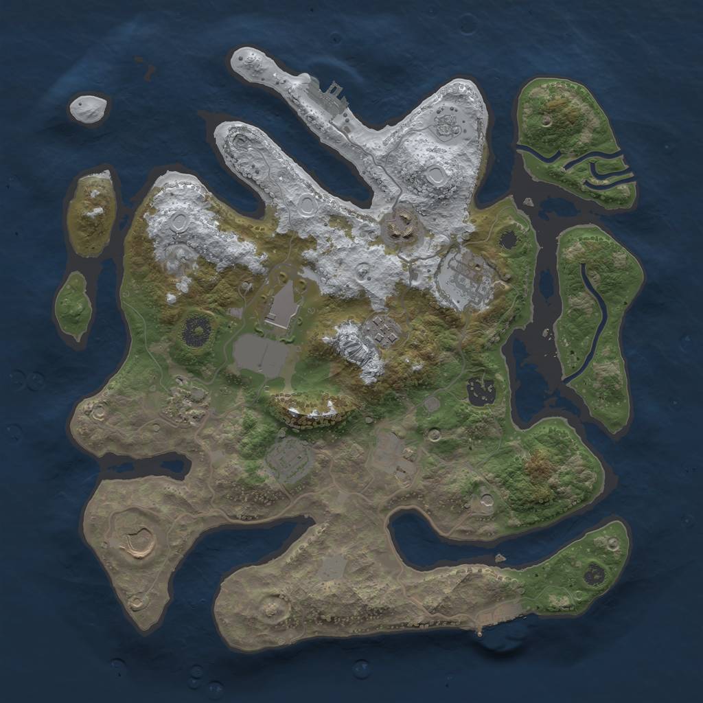 Rust Map: Procedural Map, Size: 3500, Seed: 2345623, 18 Monuments