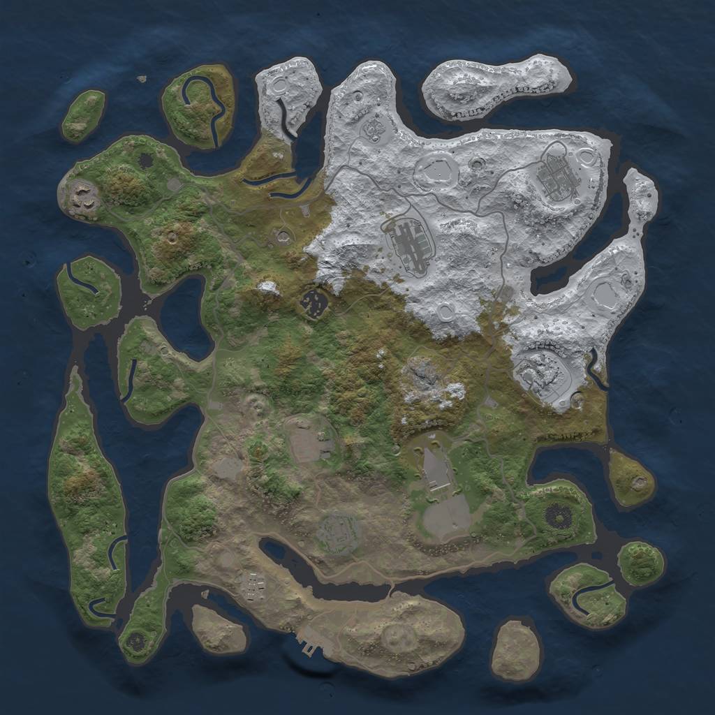 Rust Map: Procedural Map, Size: 4000, Seed: 6369240, 17 Monuments