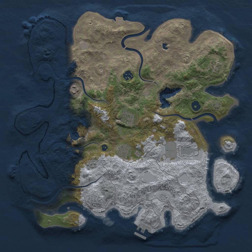 Rust Map: Procedural Map, Size: 4000, Seed: 4028276, 13 Monuments