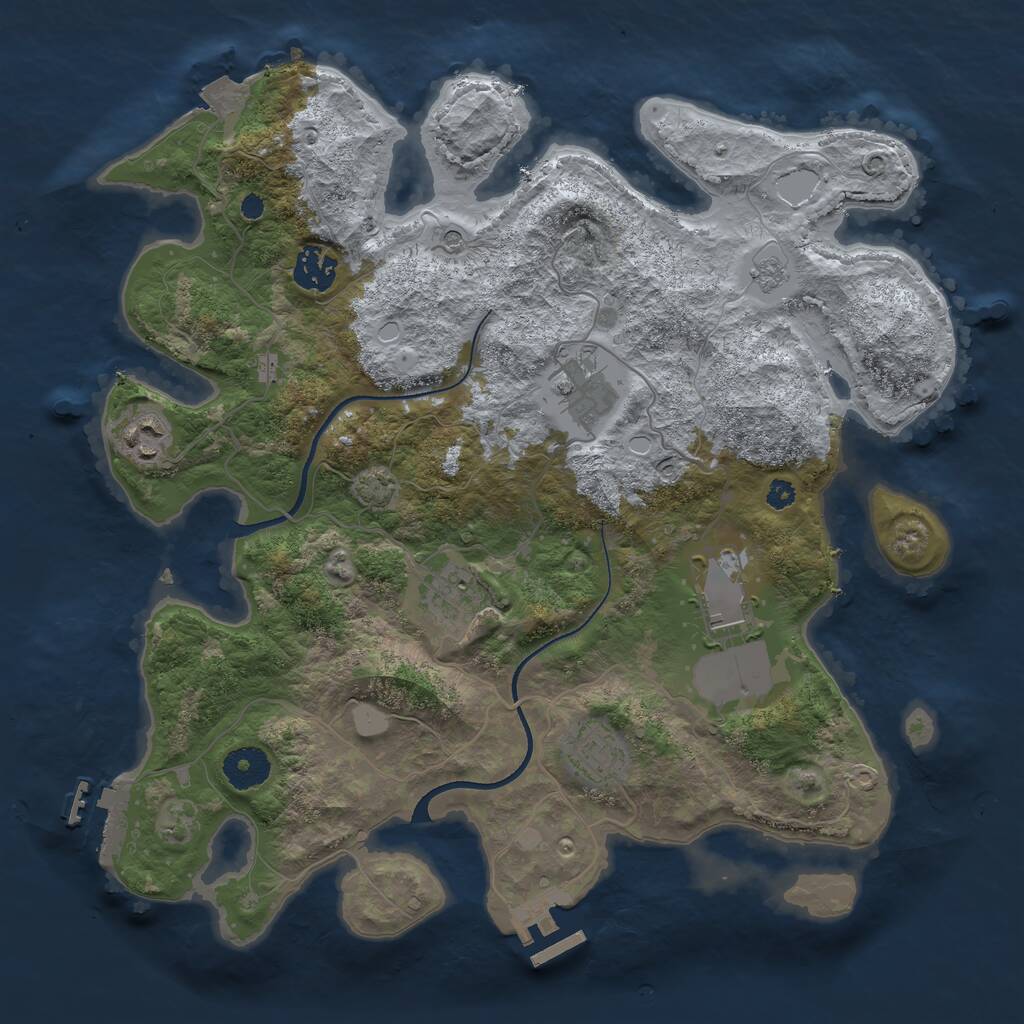 Rust Map: Procedural Map, Size: 3500, Seed: 4189352, 12 Monuments