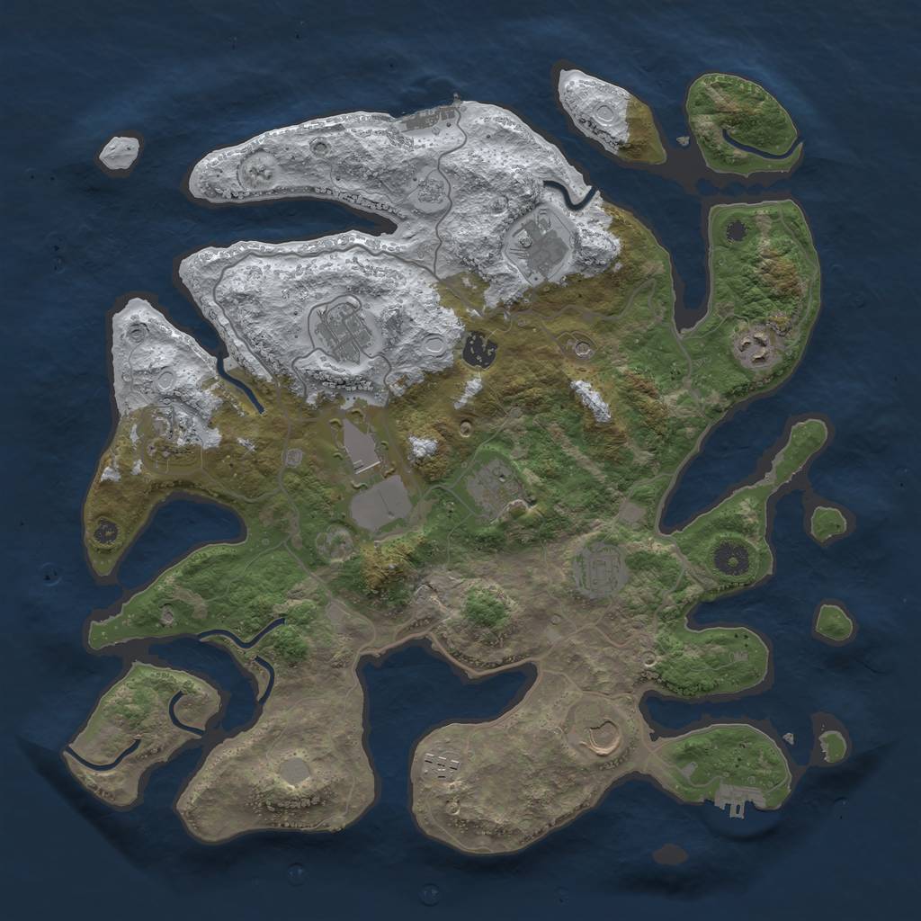 Rust Map: Procedural Map, Size: 4000, Seed: 1897997, 19 Monuments