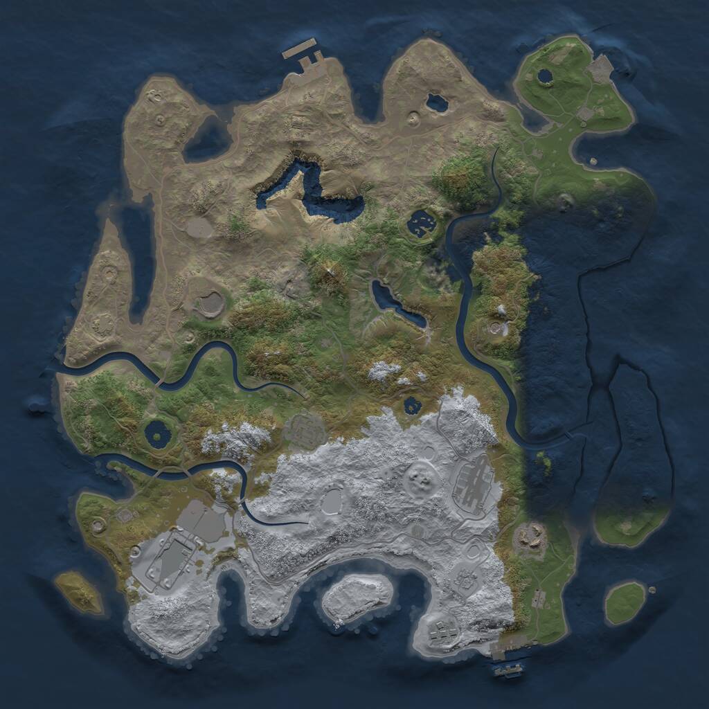 Rust Map: Procedural Map, Size: 4000, Seed: 6324468, 13 Monuments