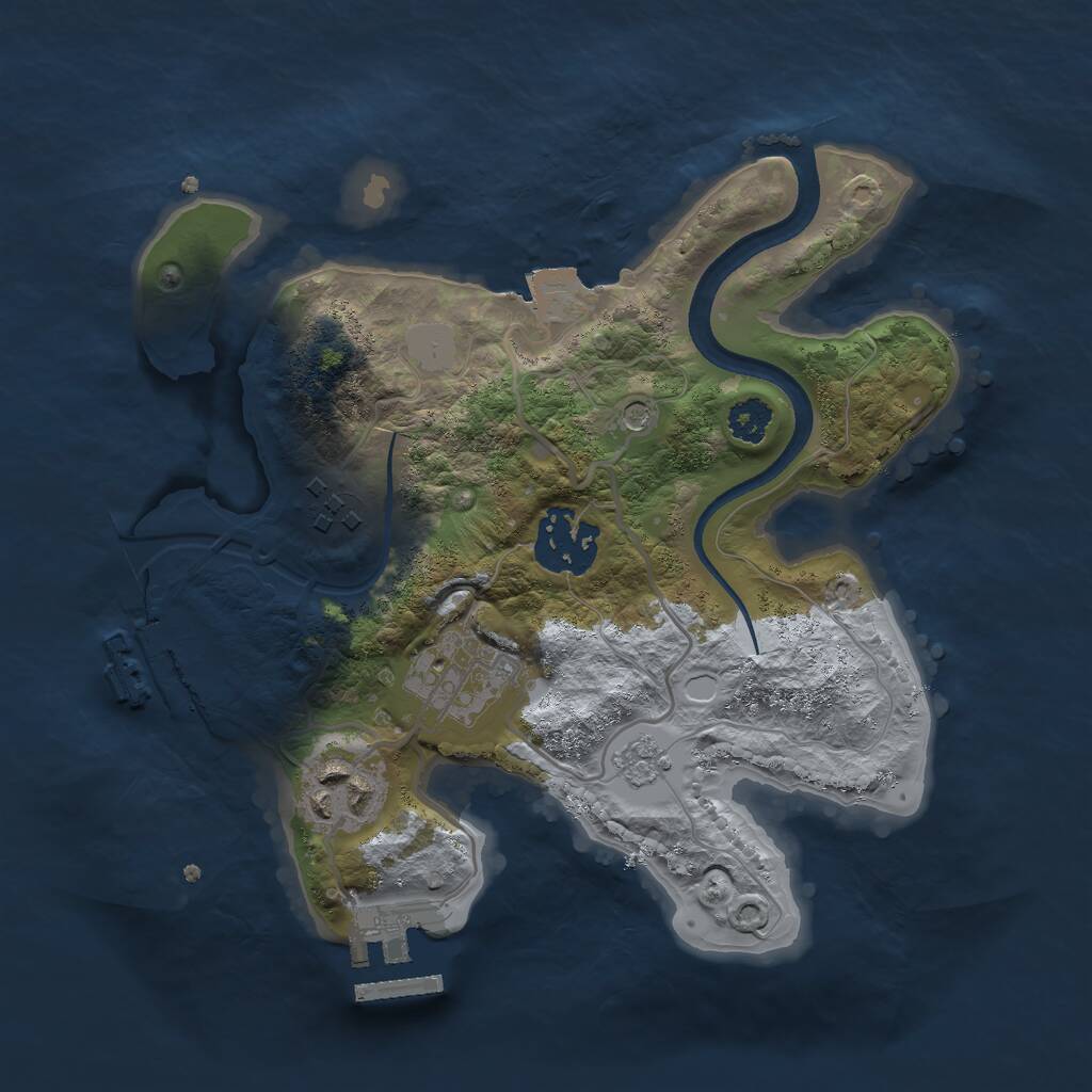 Rust Map: Procedural Map, Size: 2500, Seed: 14049013, 9 Monuments