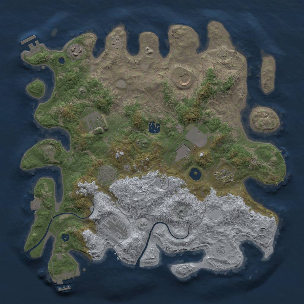 Rust Map: Procedural Map, Size: 3800, Seed: 5799151, 15 Monuments