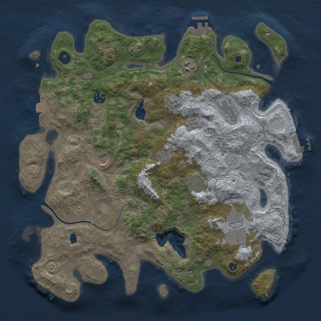Rust Map: Procedural Map, Size: 4000, Seed: 2154434, 14 Monuments