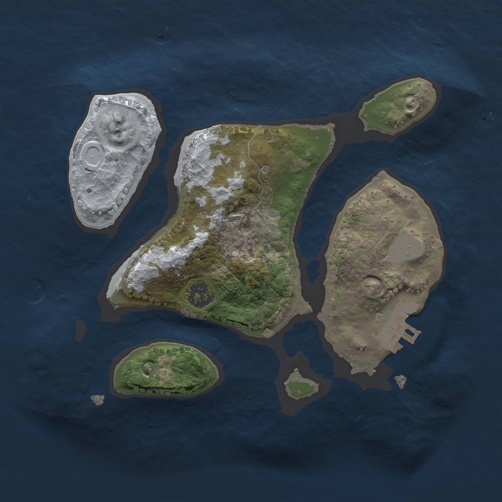 Rust Map: Procedural Map, Size: 2000, Seed: 837425, 6 Monuments