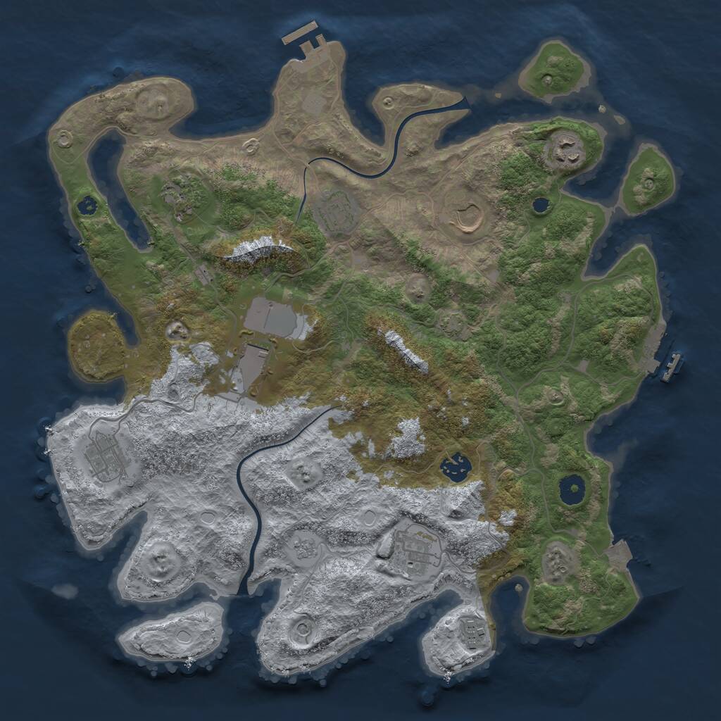 Rust Map: Procedural Map, Size: 3800, Seed: 5564839, 15 Monuments