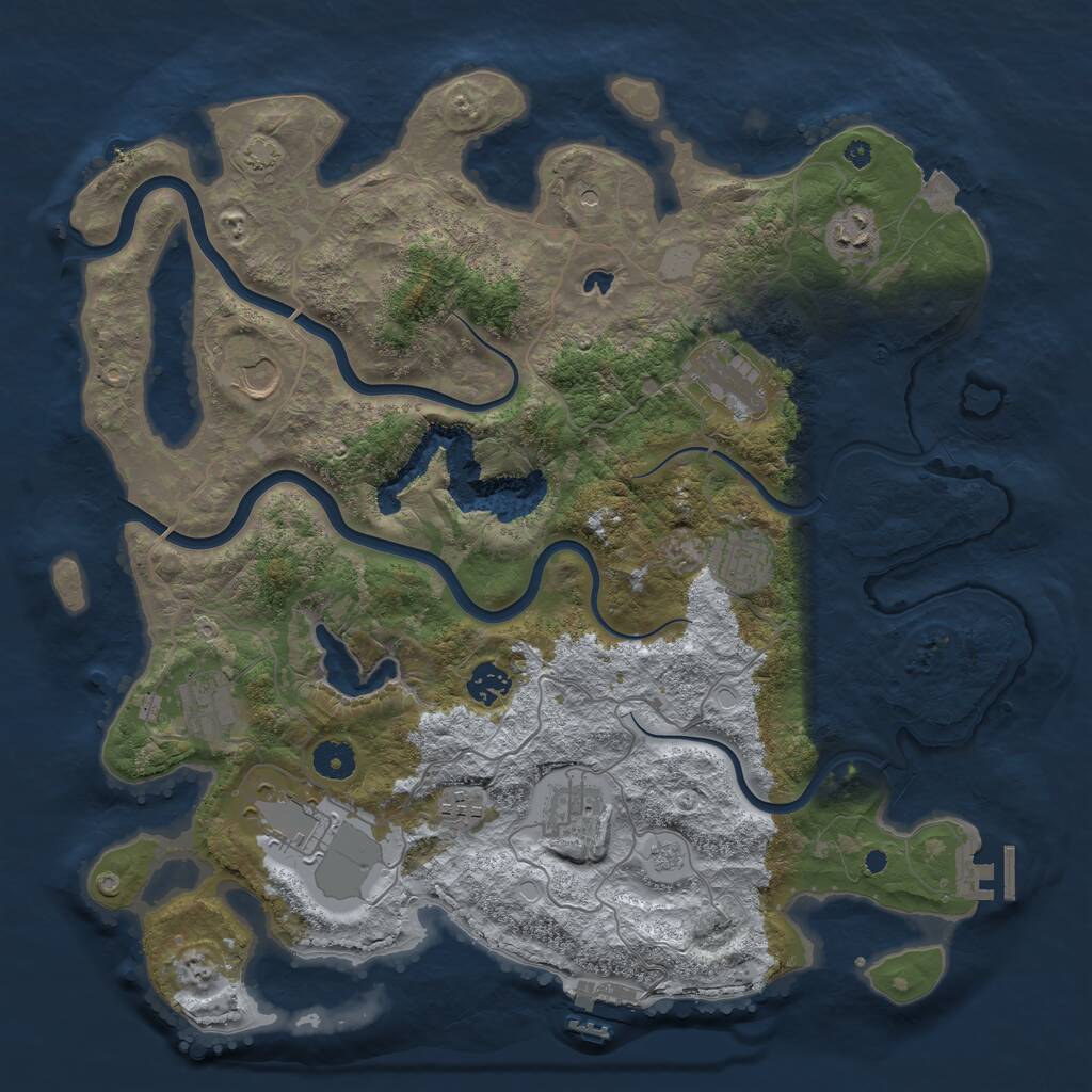 Rust Map: Procedural Map, Size: 4000, Seed: 3089058, 15 Monuments