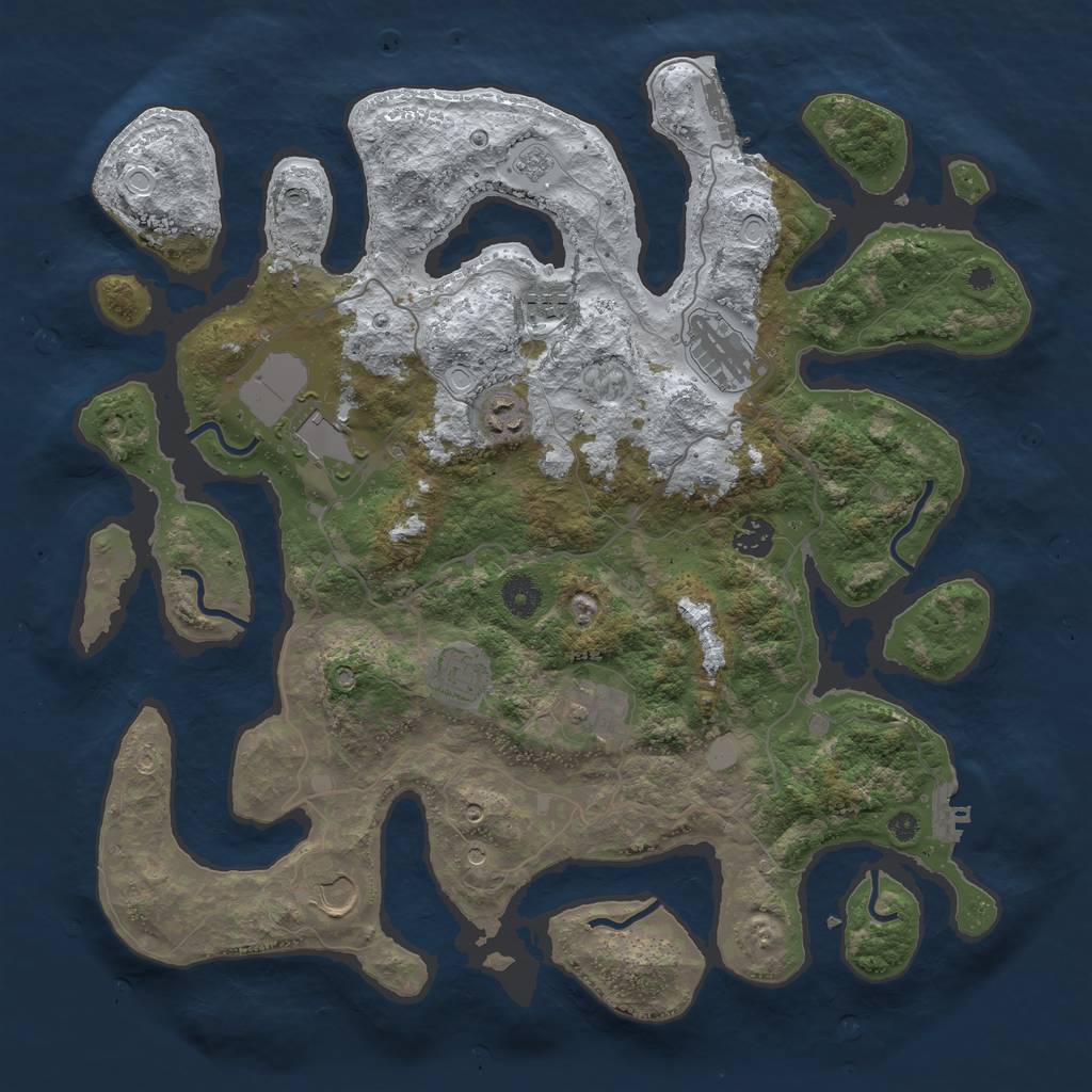 Rust Map: Procedural Map, Size: 4000, Seed: 1626834, 17 Monuments