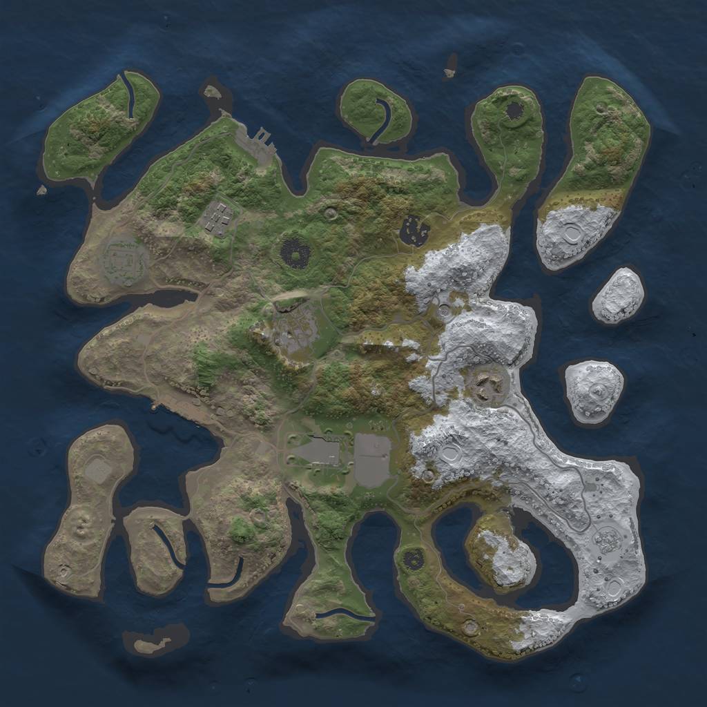 Rust Map: Procedural Map, Size: 3500, Seed: 4862919, 15 Monuments