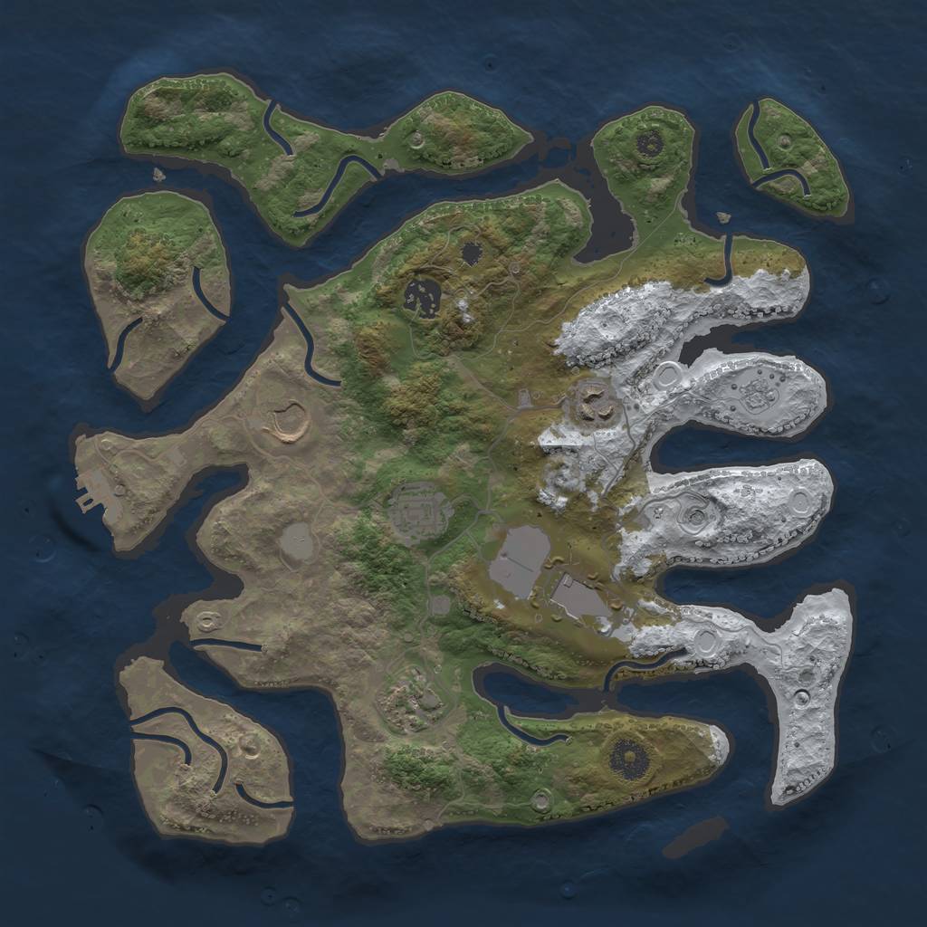 Rust Map: Procedural Map, Size: 3500, Seed: 567233526, 14 Monuments