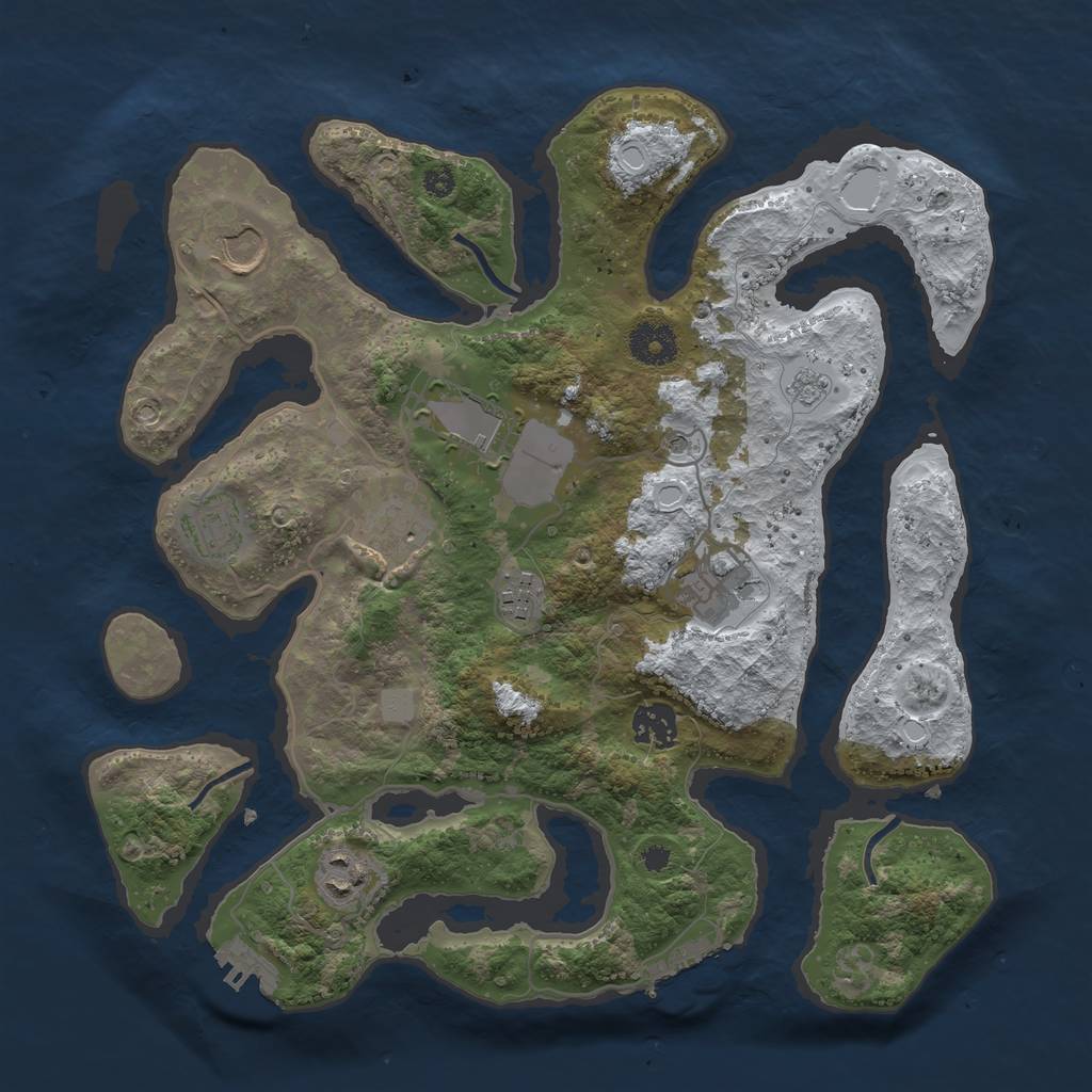 Rust Map: Procedural Map, Size: 3500, Seed: 2347179, 17 Monuments