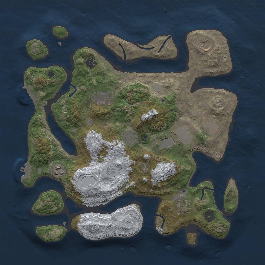 Rust Map: Procedural Map, Size: 3700, Seed: 1566252544, 17 Monuments