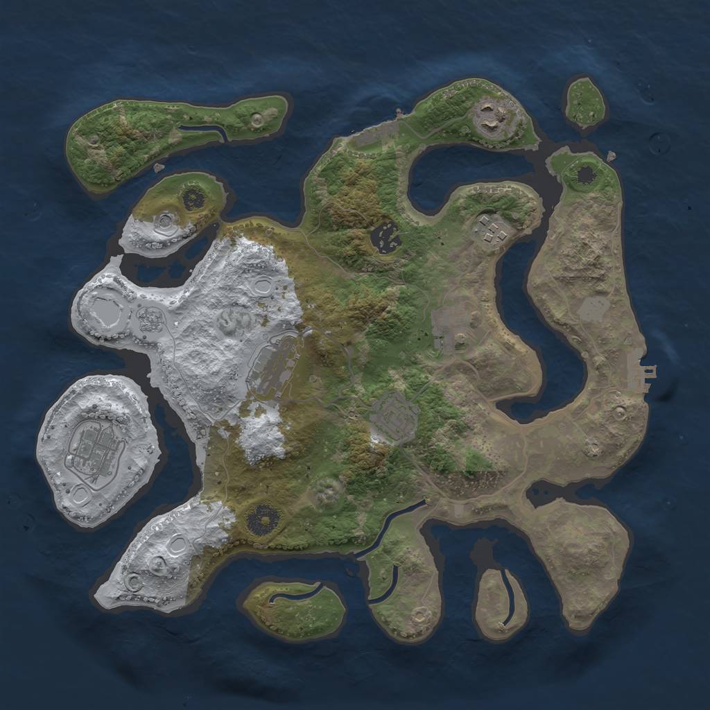 Rust Map: Procedural Map, Size: 3400, Seed: 1243, 16 Monuments