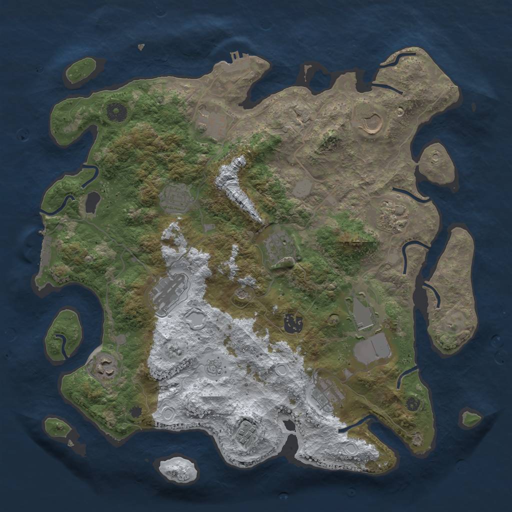 Rust Map: Procedural Map, Size: 3800, Seed: 4799440, 20 Monuments