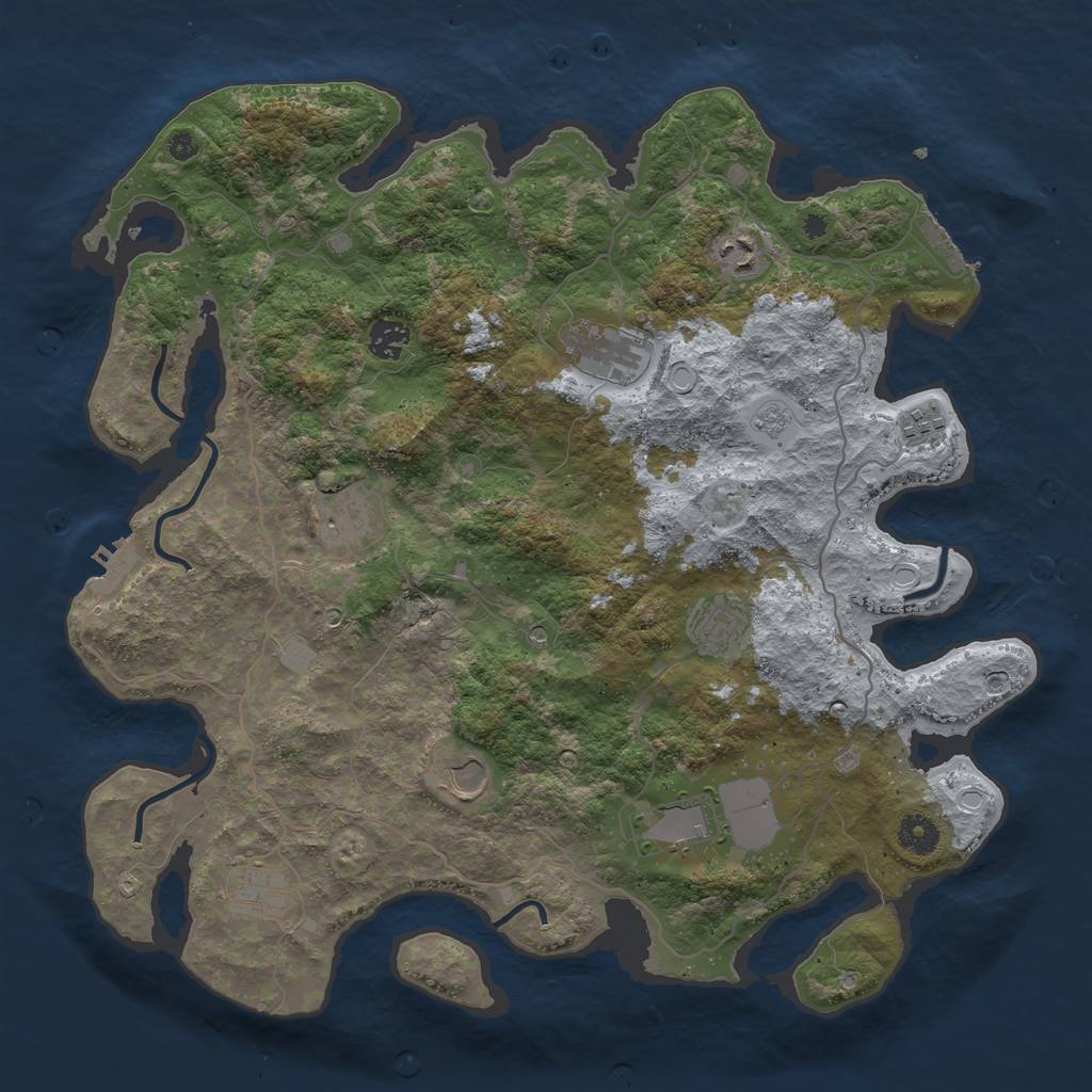 Rust Map: Procedural Map, Size: 4000, Seed: 5339790, 16 Monuments