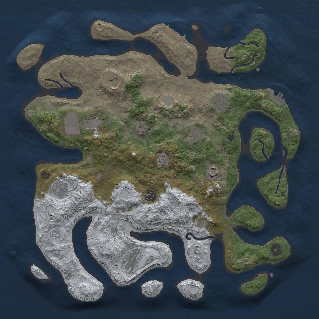 Rust Map: Procedural Map, Size: 4000, Seed: 774982, 18 Monuments