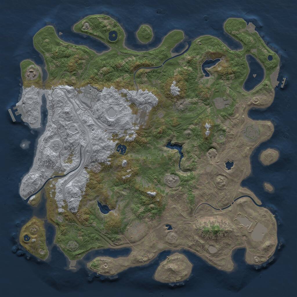 Rust Map: Procedural Map, Size: 4500, Seed: 858123093, 15 Monuments