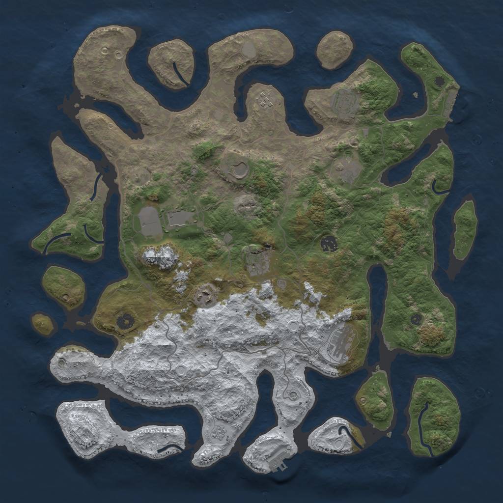 Rust Map: Procedural Map, Size: 4500, Seed: 5926389, 18 Monuments