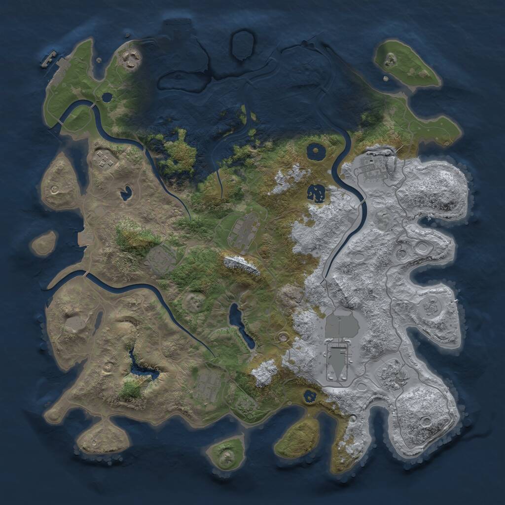 Rust Map: Procedural Map, Size: 4000, Seed: 6131118, 15 Monuments