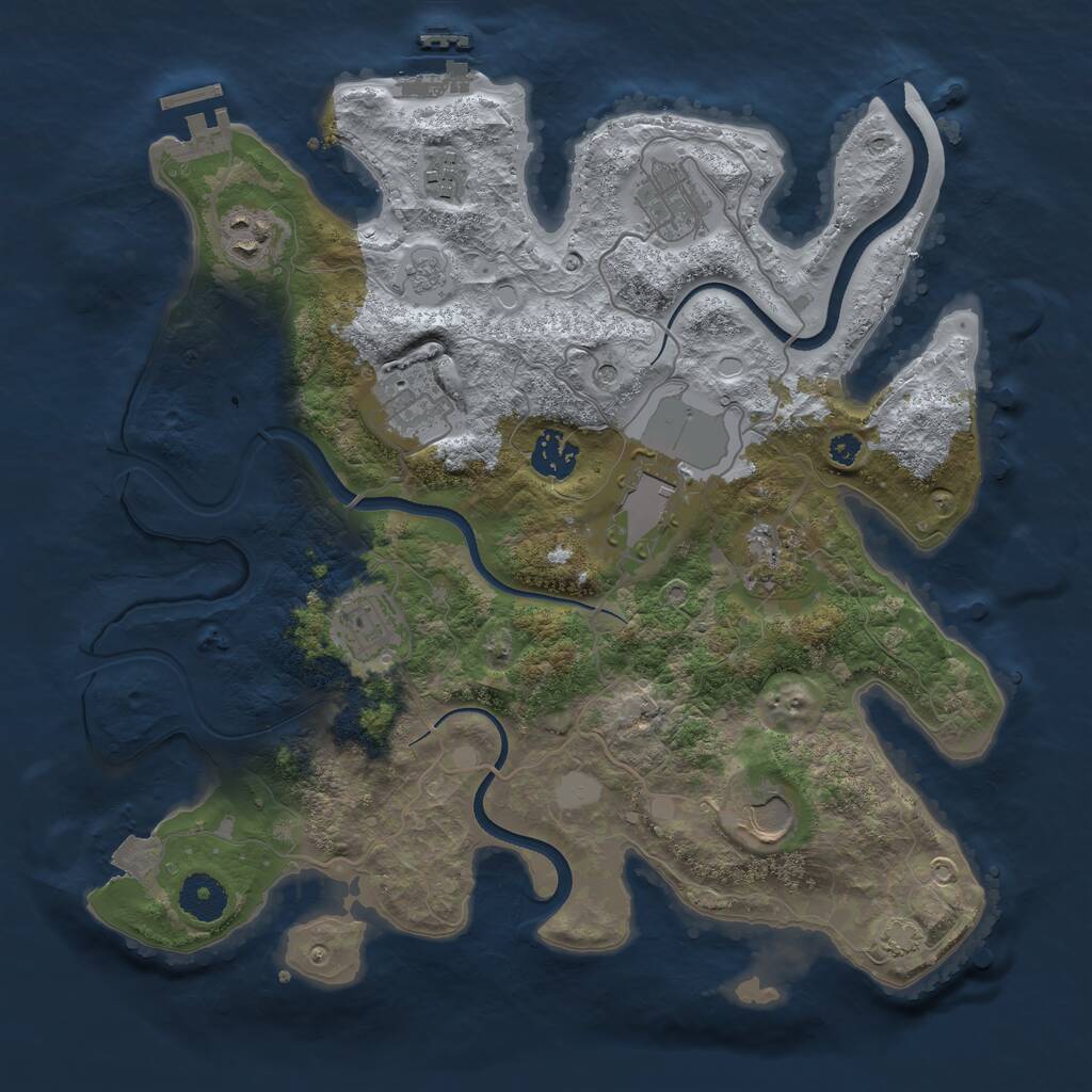Rust Map: Procedural Map, Size: 3500, Seed: 5326981, 15 Monuments