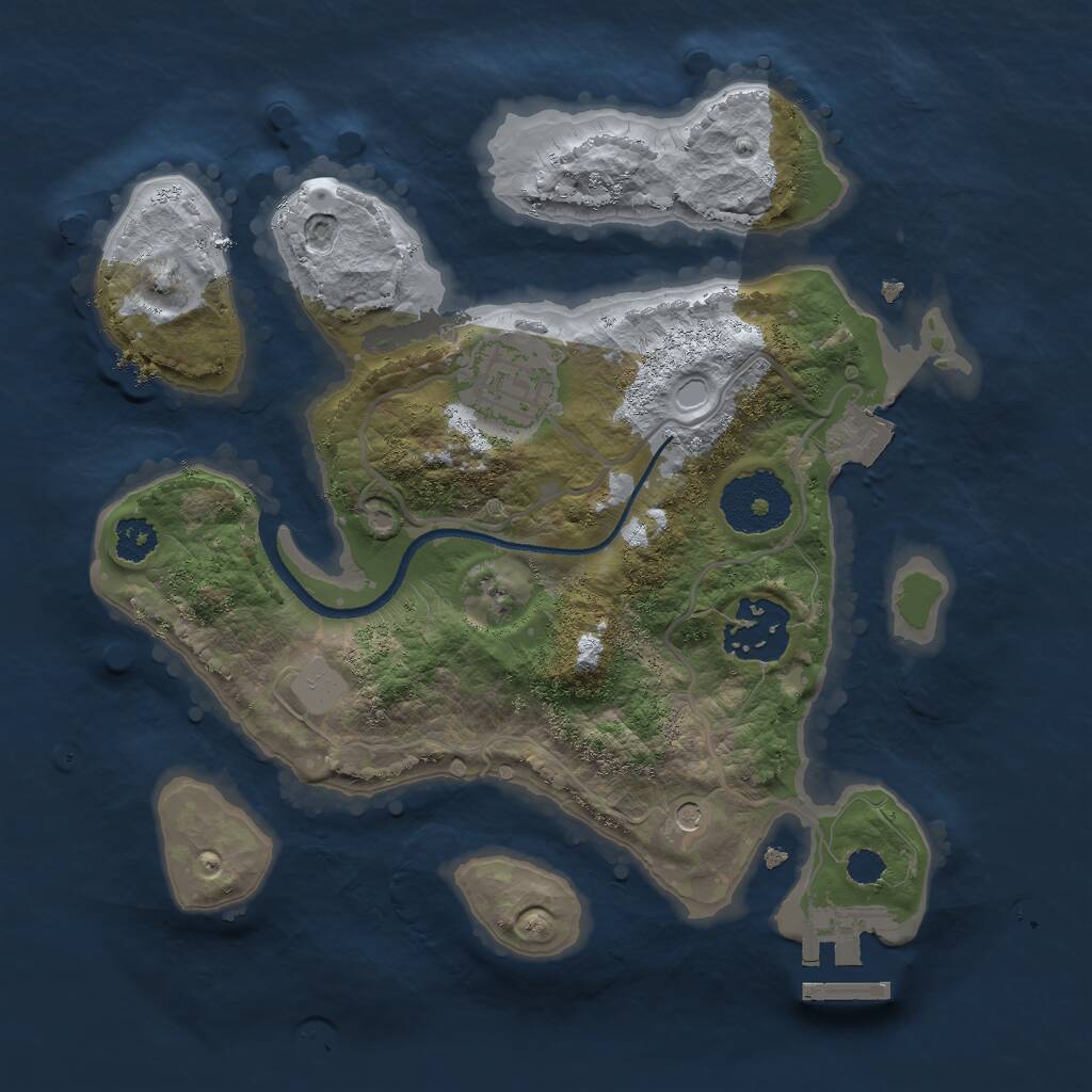 Rust Map: Procedural Map, Size: 2500, Seed: 1698737264, 5 Monuments