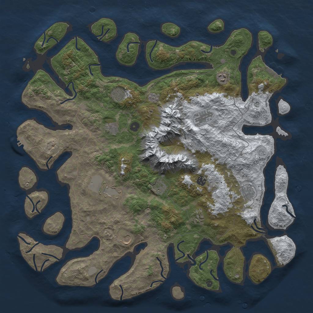 Rust Map: Procedural Map, Size: 5000, Seed: 415241, 20 Monuments