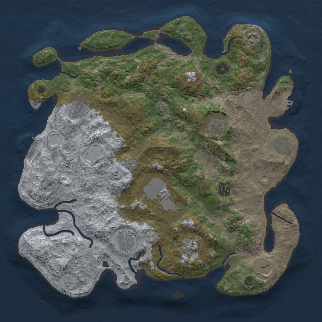 Rust Map: Procedural Map, Size: 3950, Seed: 1771761848, 18 Monuments