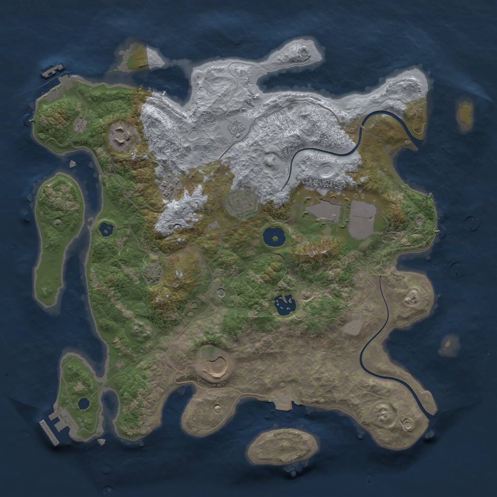 Rust Map: Procedural Map, Size: 3500, Seed: 1447562, 12 Monuments