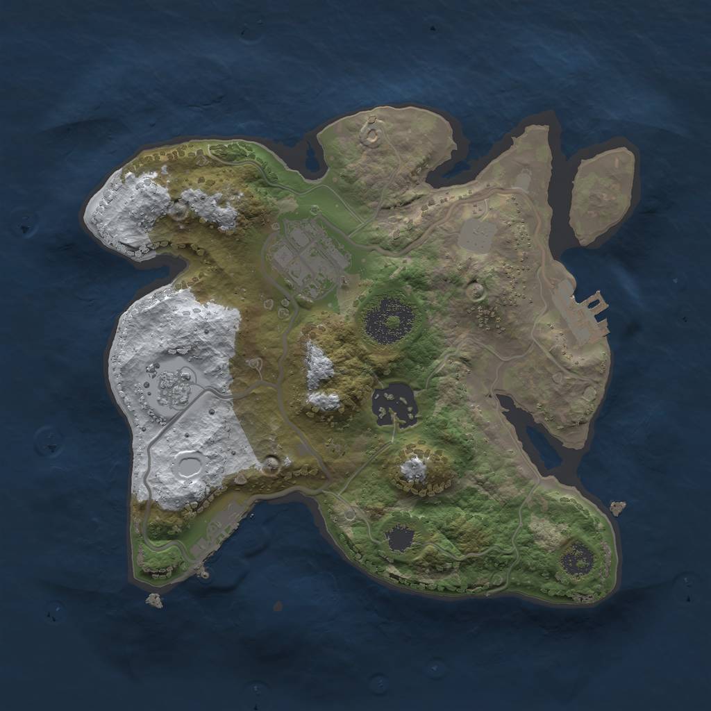 Rust Map: Procedural Map, Size: 2250, Seed: 123456, 10 Monuments