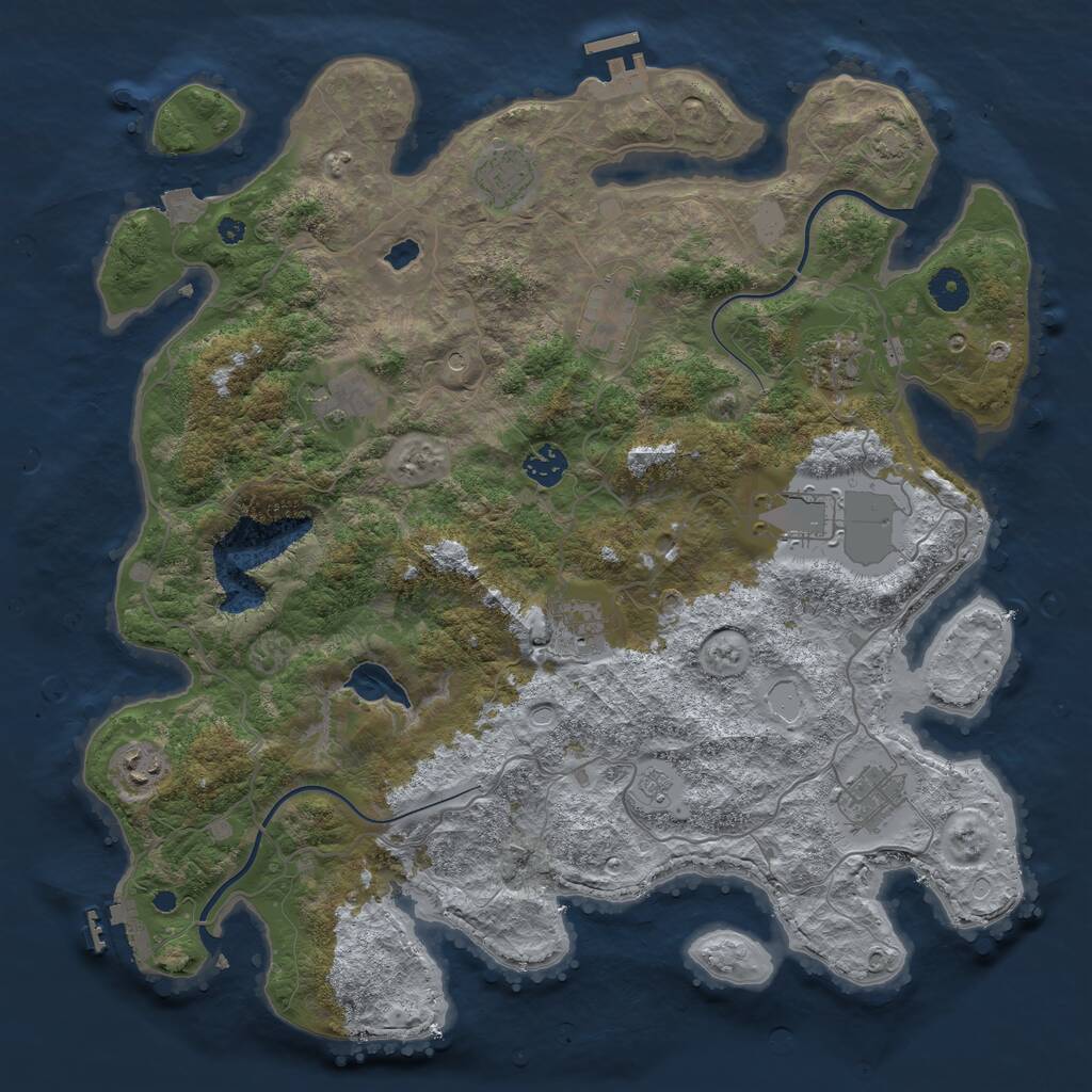 Rust Map: Procedural Map, Size: 4000, Seed: 513173028, 15 Monuments