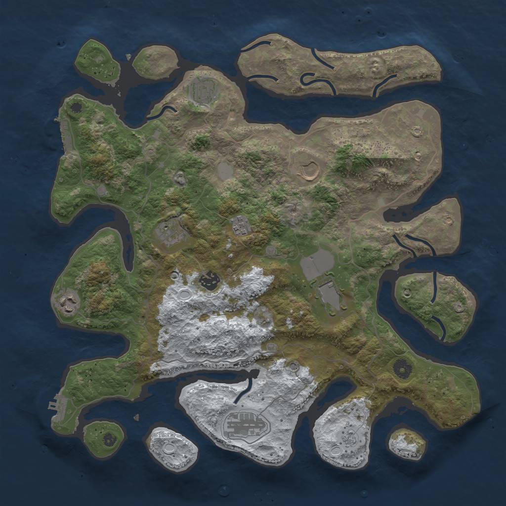 Rust Map: Procedural Map, Size: 4000, Seed: 1523864907, 17 Monuments