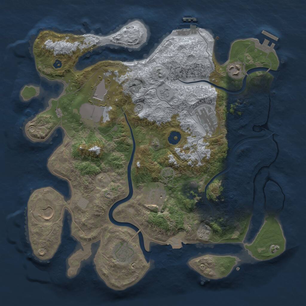 Rust Map: Procedural Map, Size: 3500, Seed: 6265804, 13 Monuments