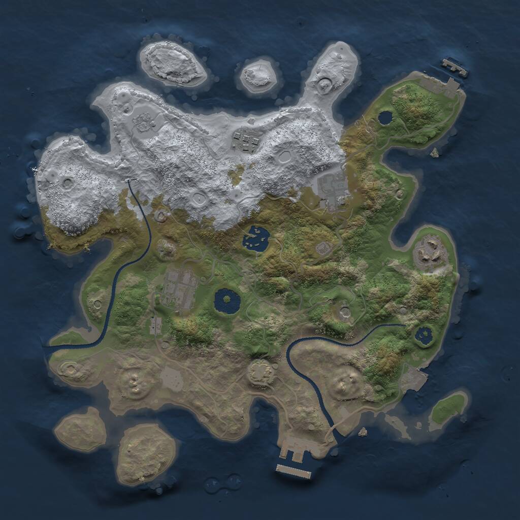 Rust Map: Procedural Map, Size: 3000, Seed: 3187128, 11 Monuments