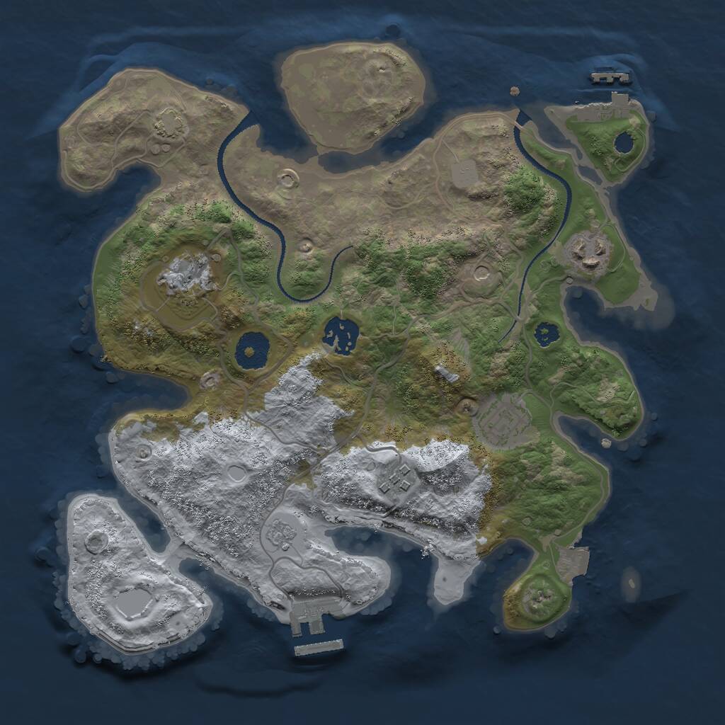 Rust Map: Procedural Map, Size: 3000, Seed: 4196144, 11 Monuments
